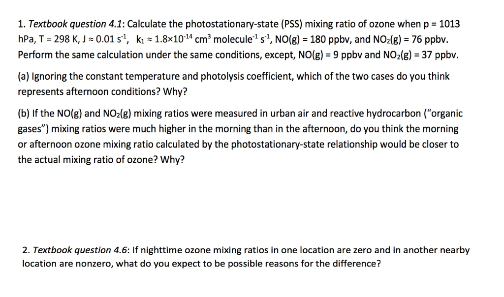 1. Textbook question 4.1: Calculate the | Chegg.com