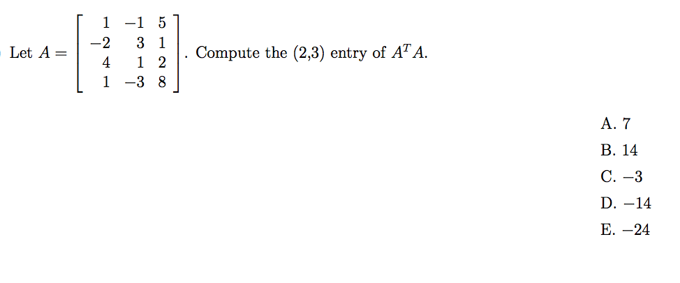 let a 1 2 3 14