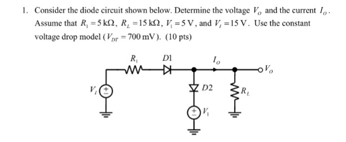 Solved Consider the diode circuit shown below. Determine the | Chegg.com