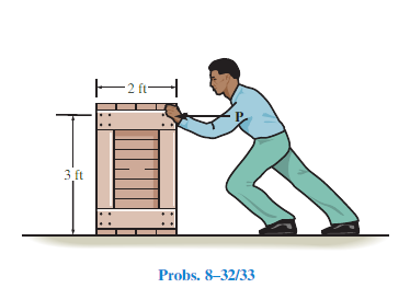 Solved 8–33. The man having a weight of 200 lb pushes | Chegg.com