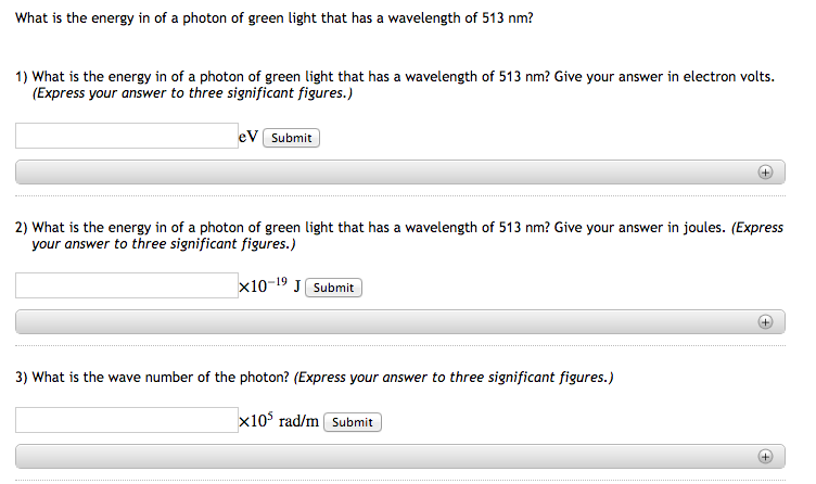 what is the energy of a photon of green light