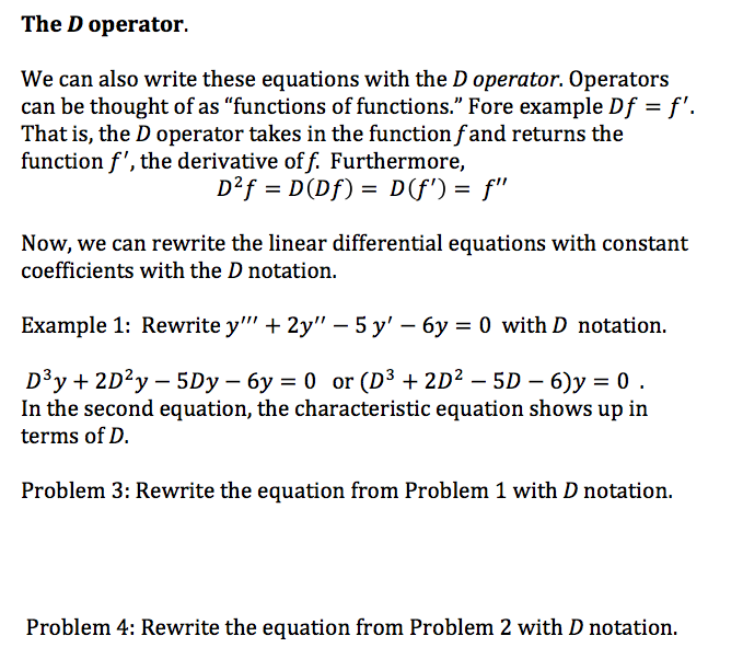 Solved We can also write these equations with the D
