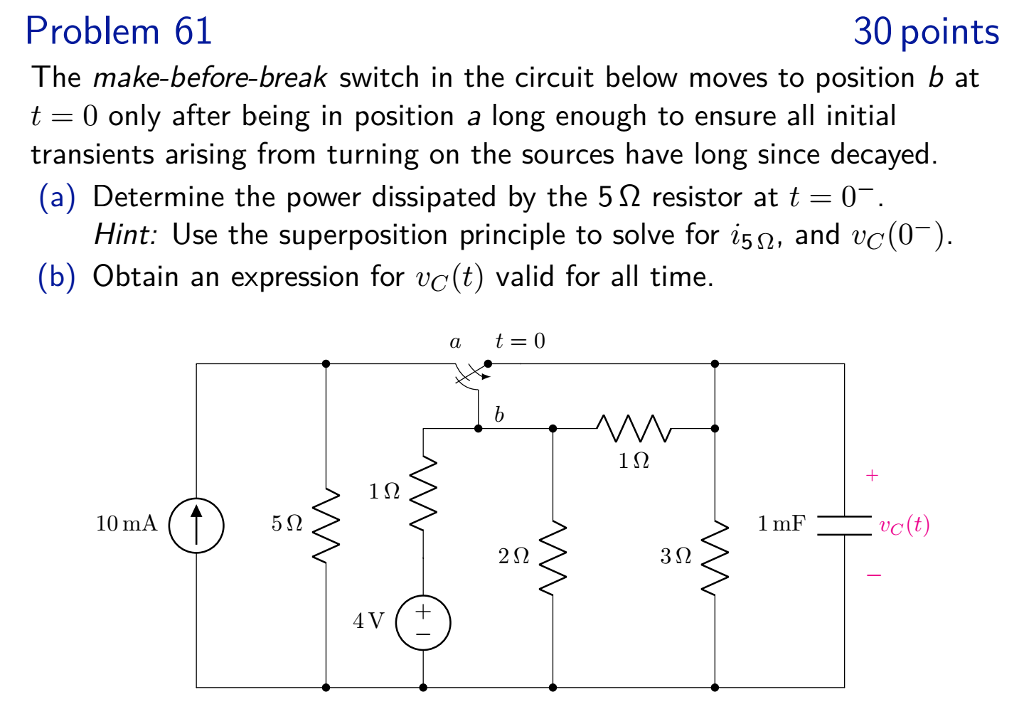 Solved Problem 61 The Make-before-break Switch In The | Chegg.com