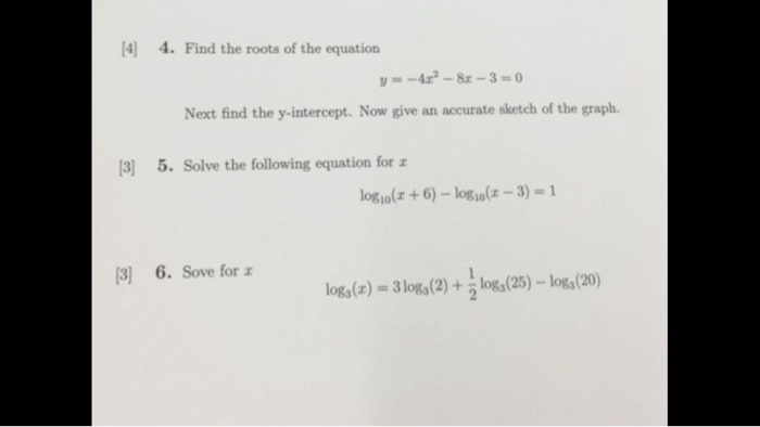 solved-find-the-roots-of-the-equation-y-4x-2-8x-3-chegg