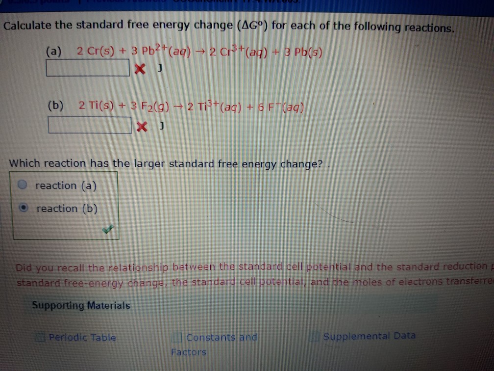 Solved Calculate the standard free energy change (AGo) for | Chegg.com