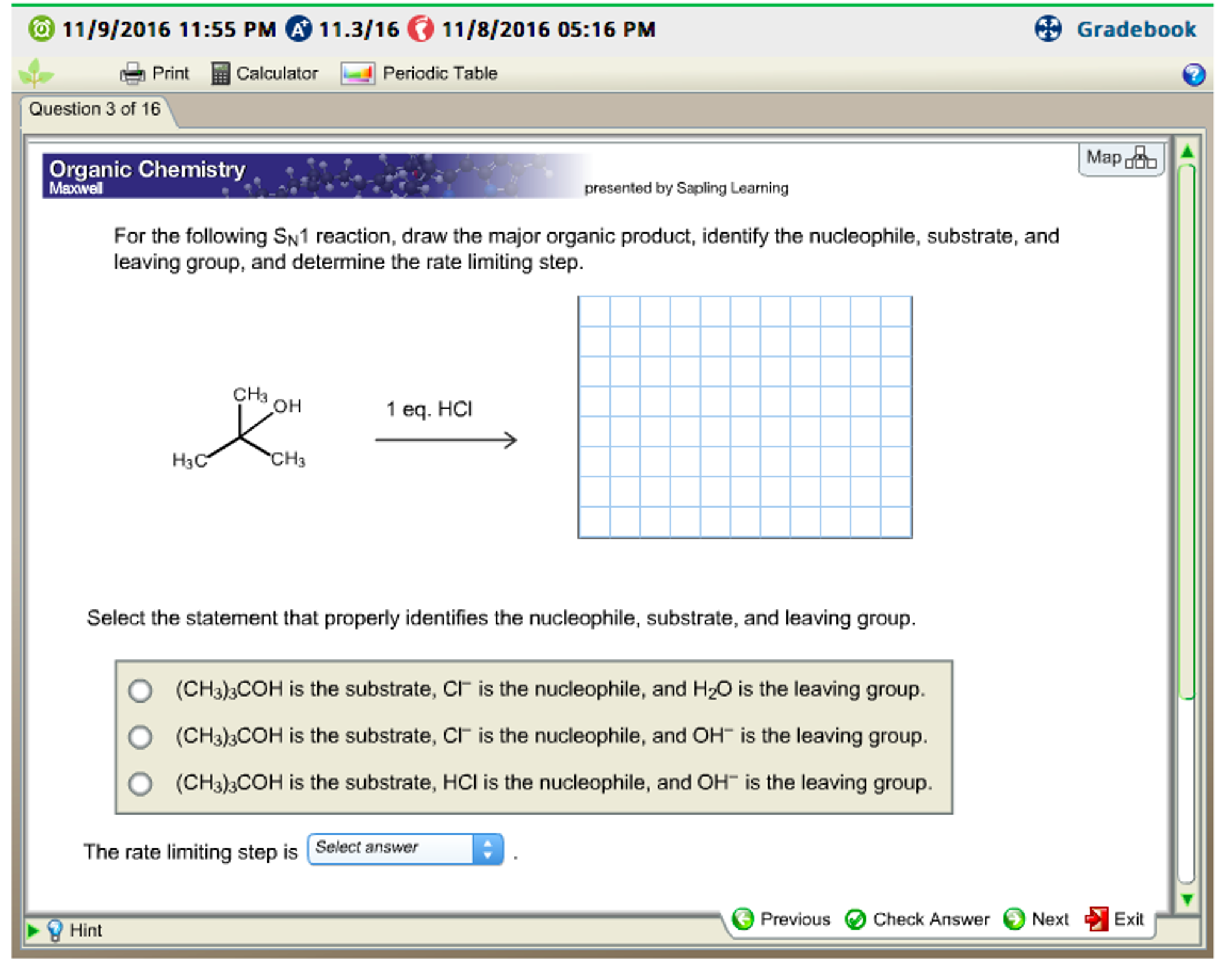 For The Sn1 Reaction Draw The Major Organic Productsupport And Help Detail - 87x93po