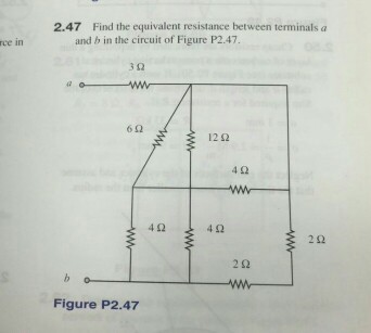 Solved Find the equivalent resistance between terminals a | Chegg.com