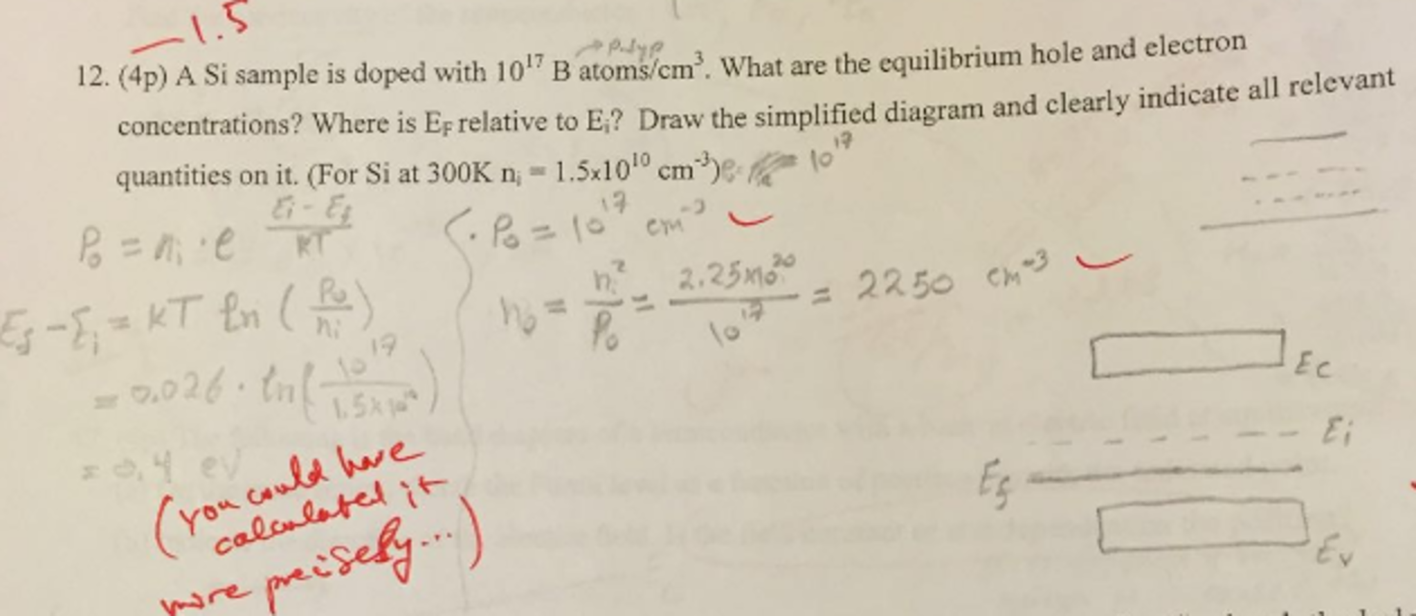 Solved A Si Sample Is Doped With 10^17 B Atoms/cm^3. What | Chegg.com