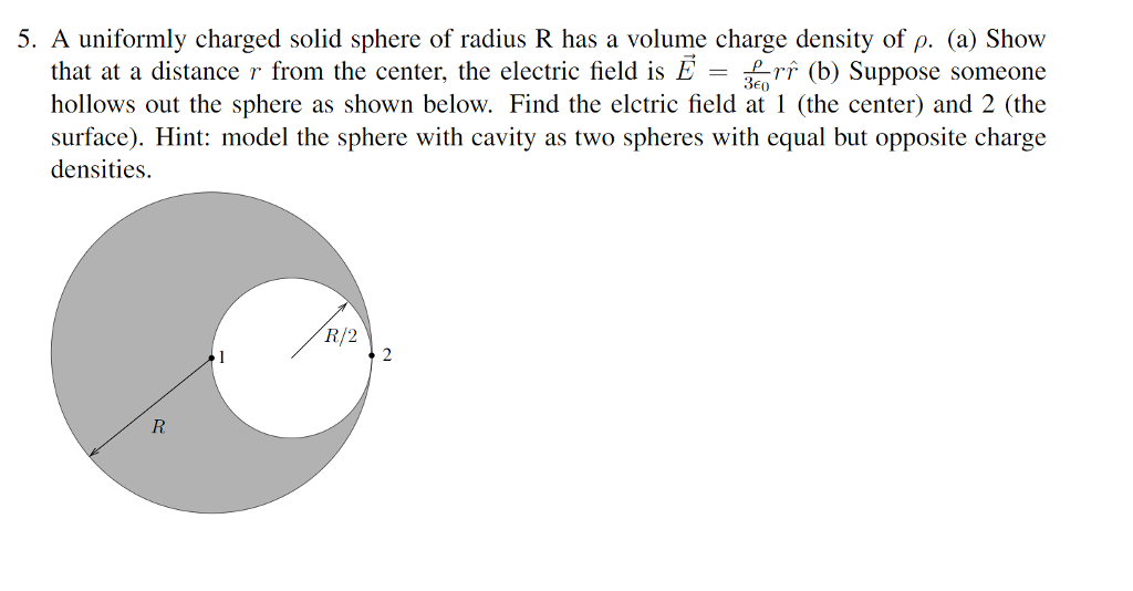 Solved 5. A uniformly charged solid sphere of radius R has a | Chegg.com