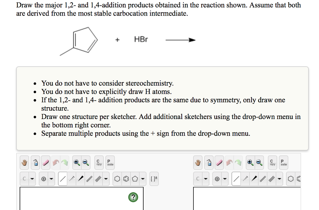 Solved Draw the two major products obtained in the reaction