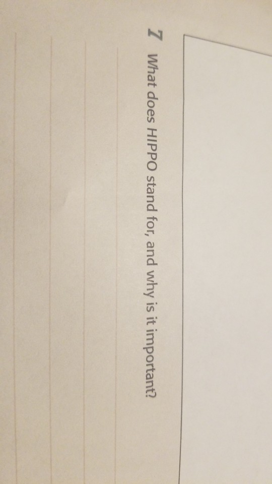 Solved Z What does HIPPO stand for, and why is it important? | Chegg.com