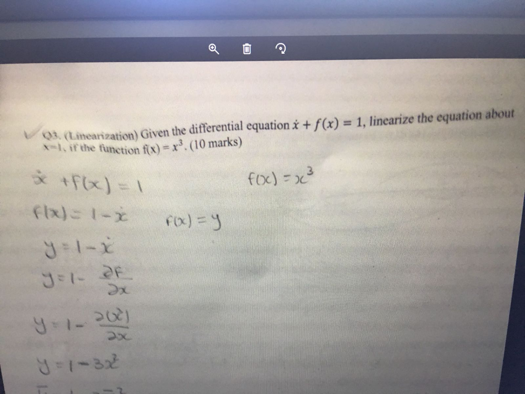Solved 03, (Linearization) Given the differential equation r
