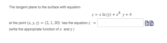 Solved The tangent plane to the surface with equation z = x | Chegg.com