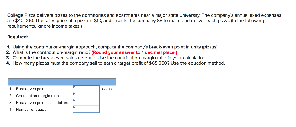 Solved College Pizza delivers pizzas to the dormitories and | Chegg.com