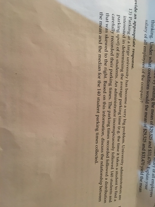 Solved Parking at a large university has a very big