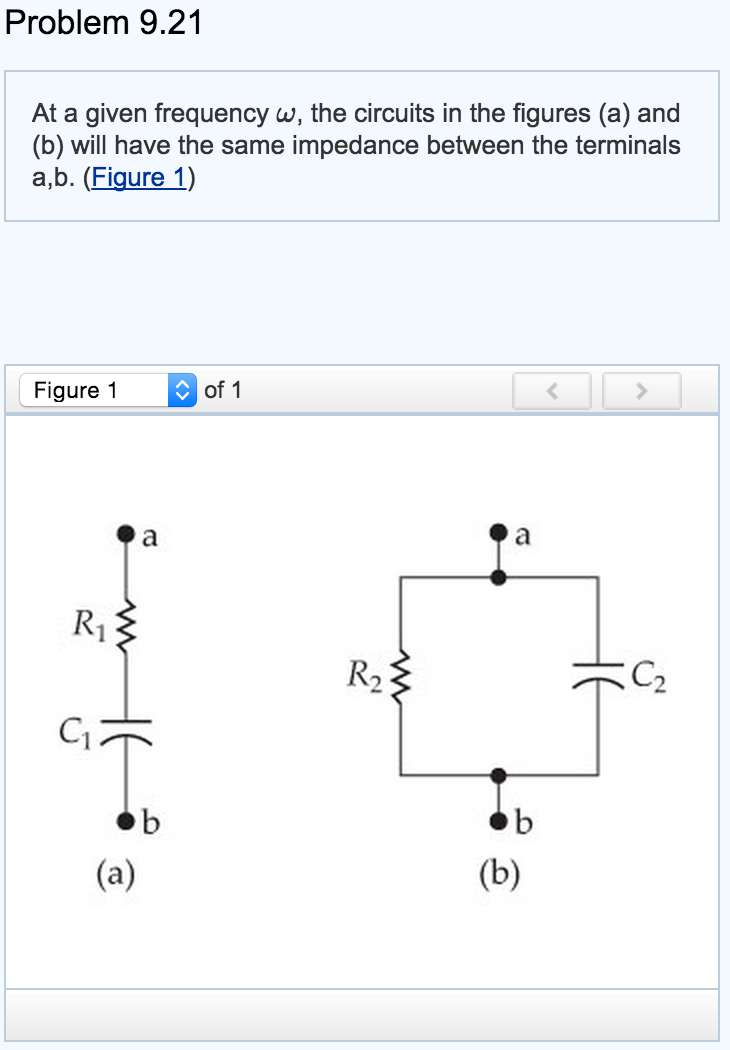 Solved Problem 9.21 At A Given Frequency ω, The Circuits In | Chegg.com