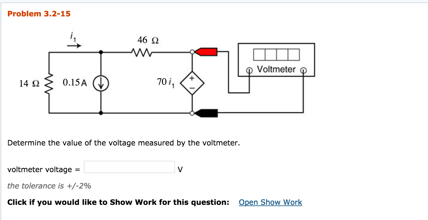 Solved Determine the value of the voltage measured by the