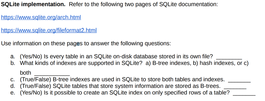 Solved SQLite implementation. Refer to the following two | Chegg.com