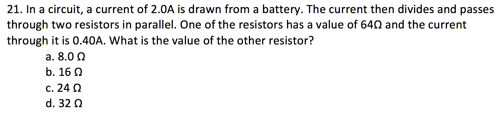 Solved In a circuit, a current of 2.0A is drawn from a | Chegg.com
