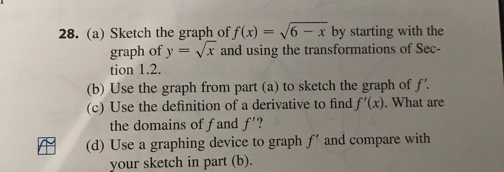 Solved (a) Sketch the graph of f (x) = Squareroot 6 - x by | Chegg.com