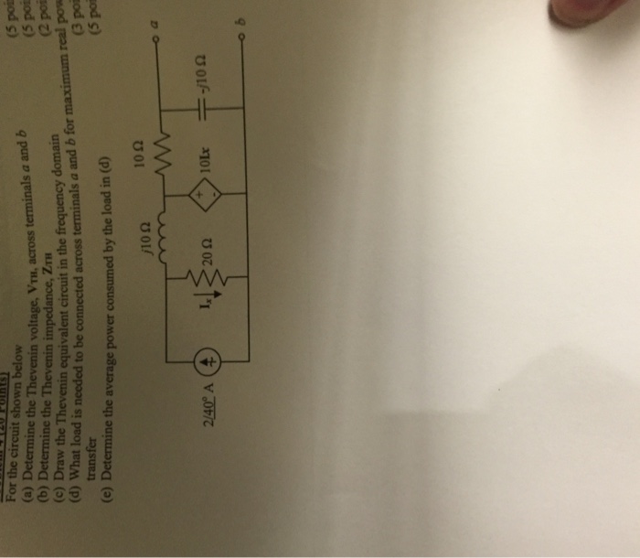 Solved For the circuit shown below Determine the Thevenin | Chegg.com