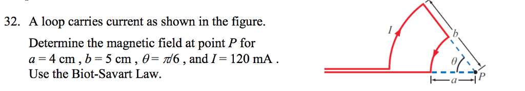 Solved 32. A loop carries current as shown in the figure | Chegg.com