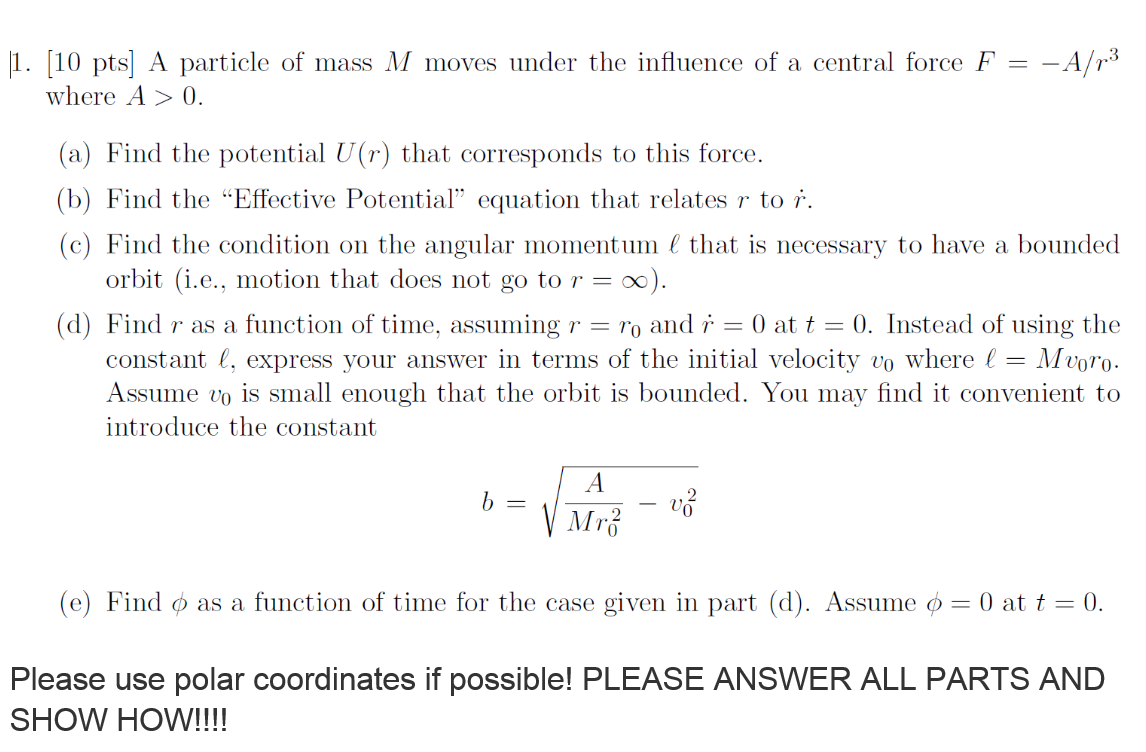 a-particle-of-mass-m-moves-under-the-influence-of-a-chegg