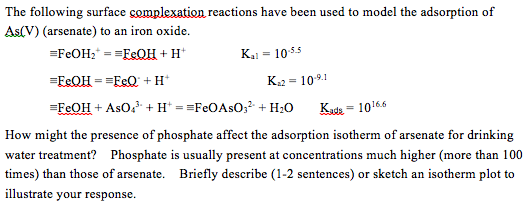 Solved The following surface complexation reactions have | Chegg.com