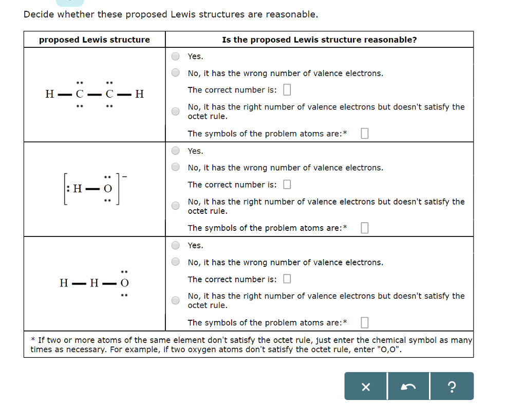 Solved Decide Whether These Proposed Lewis Structures Are Chegg Com