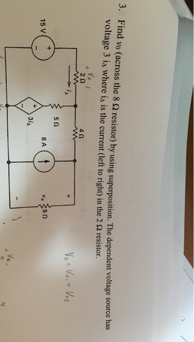 Solved Find V0 Across The 8 Ohm Resistor By Using 8442