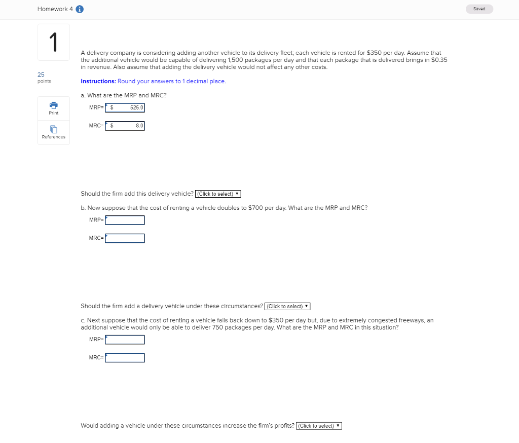 Solved Homework 4 Saved A Delivery Company Is Considering | Chegg.com