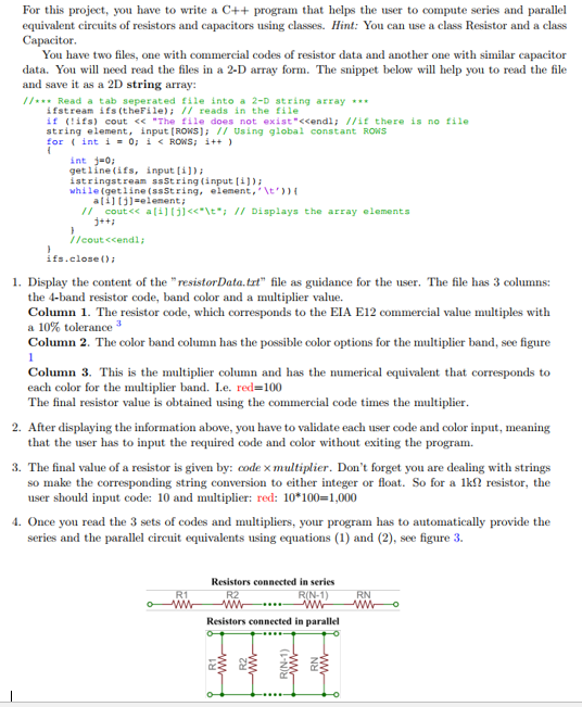 Solved For this project, you have to write a C++ program | Chegg.com