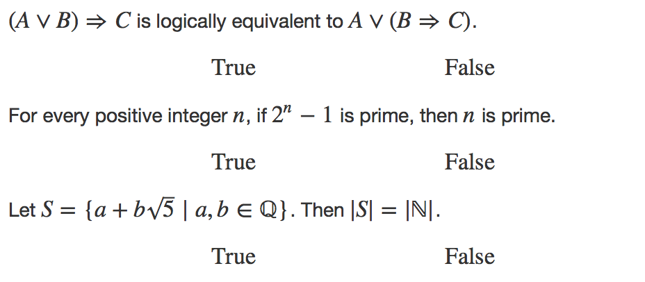 Solved (A V B) C Is Logically Equivalent To A V (B C) True | Chegg.com