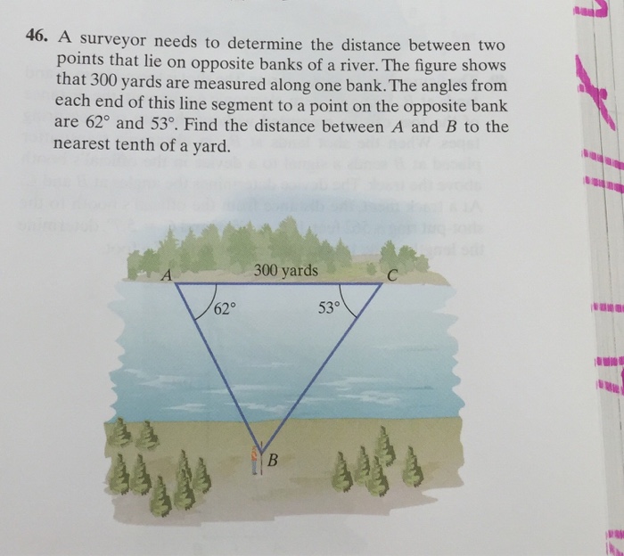 Solved A Surveyor Needs To Determine The Distance Between | Chegg.com