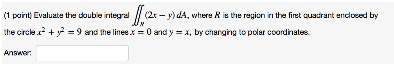 Solved Evaluate the double integral integralintegral_r (2x - | Chegg.com