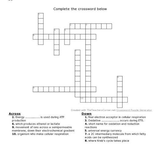 Solved Complete The Crossword Below Created With Chegg