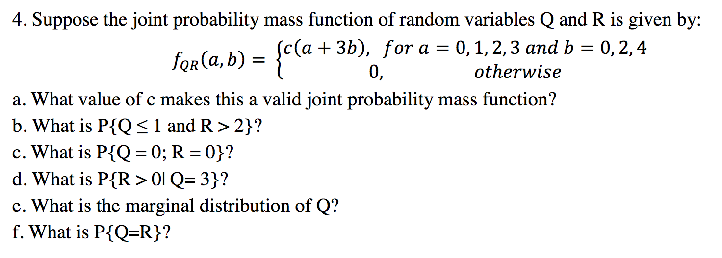 Suppose The Joint Probability Mass Function Of Random Chegg