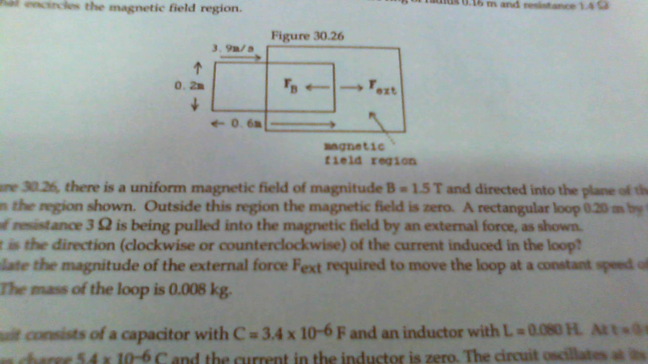 Solved in figure 30.26, there is a uniform magnetic field of | Chegg.com