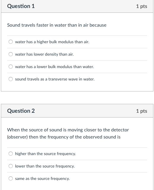 the speed of sound travels faster in water of higher