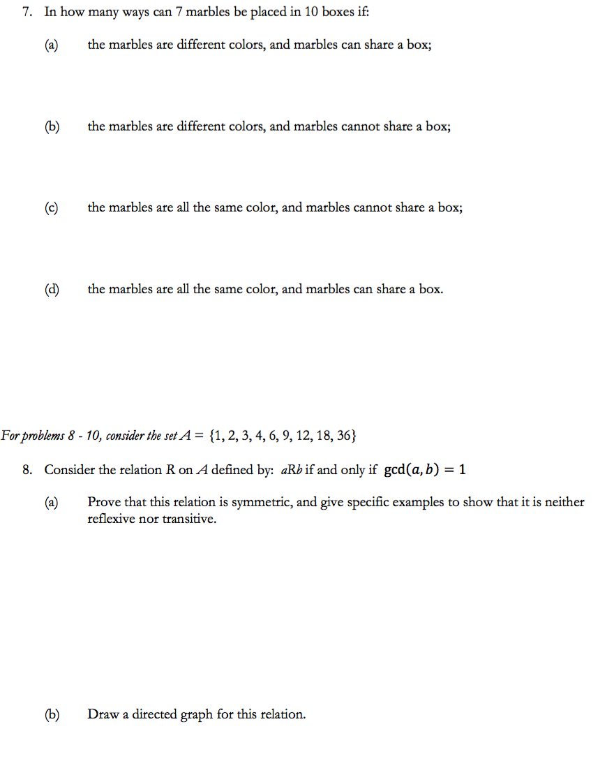 Discrete Math Sample Problems