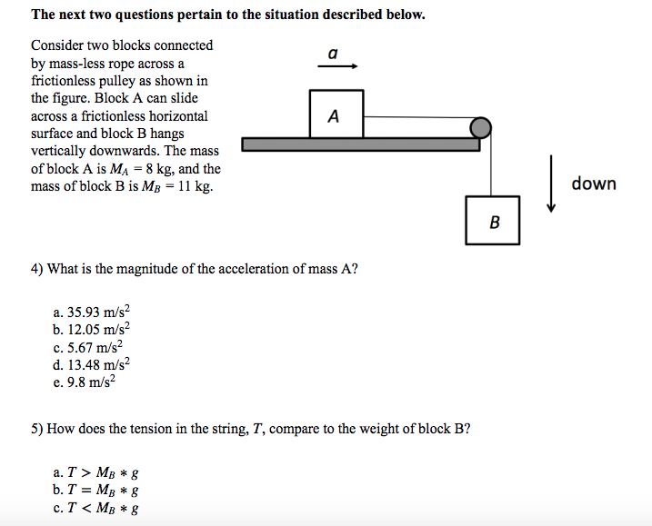 Solved: Consider Two Blocks Connected By Mass-less Rope Ac... | Chegg.com