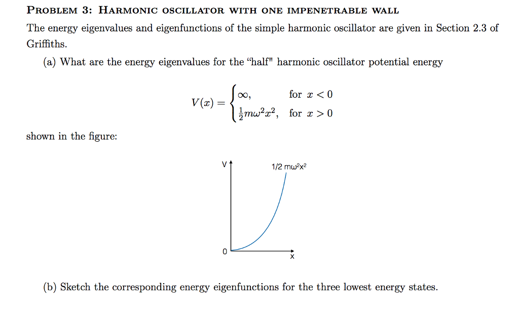 Solved The energy eigenvalues and eigenfunctions of the
