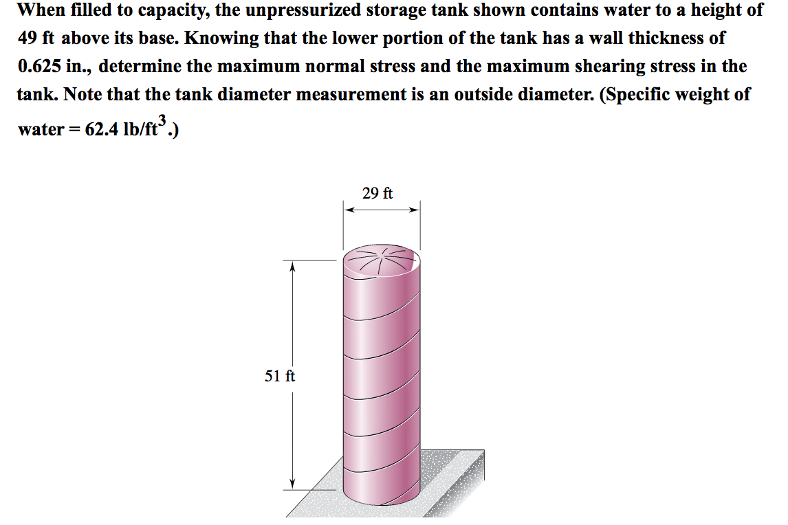 Solved When Filled To Capacity The Unpressurized Storage Chegg