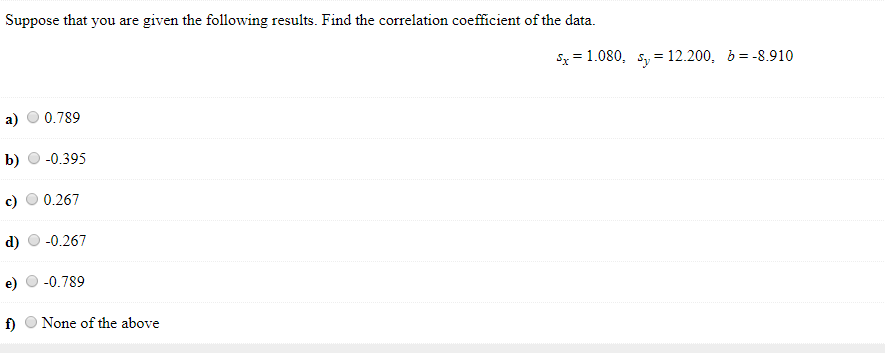 Solved Suppose That You Are Given The Following Results Find | Chegg.com