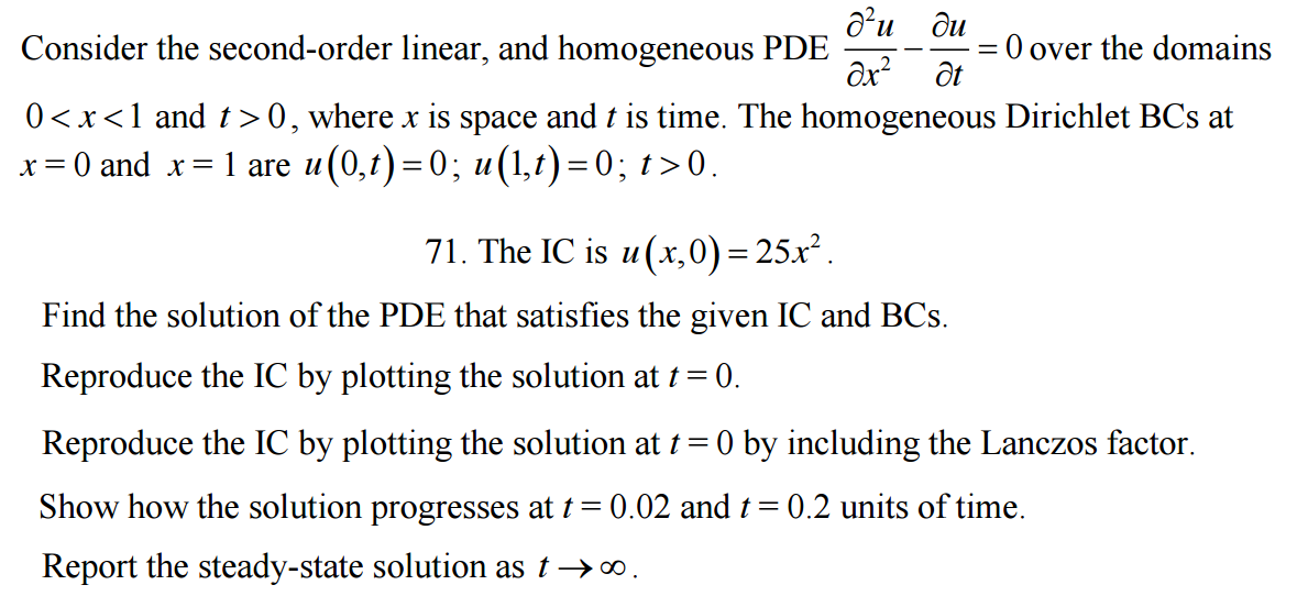 Consider the second order linear and homogeneous pde chegg