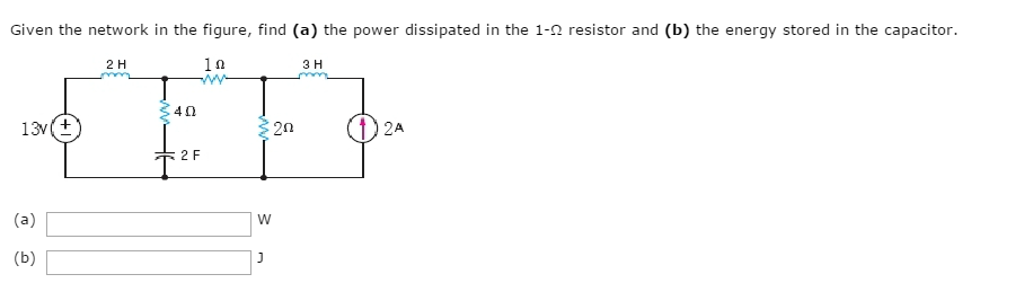 Solved Given the network in the figure, find (a) the power | Chegg.com