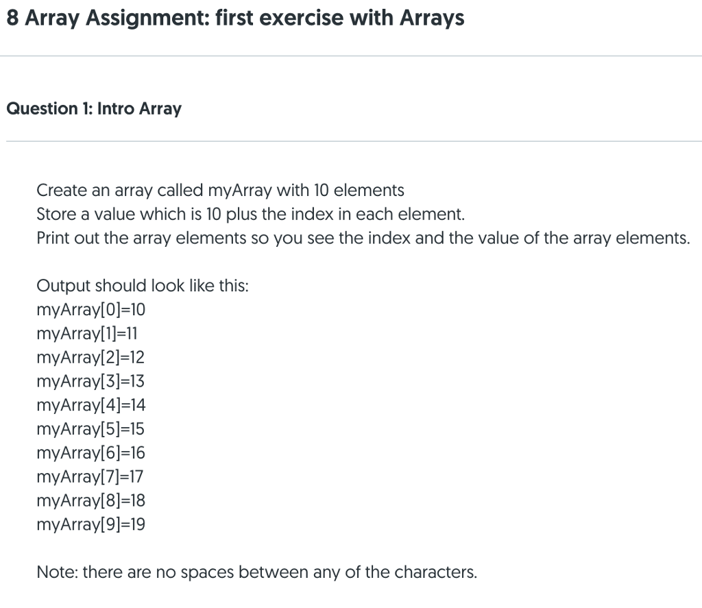 array value assignment