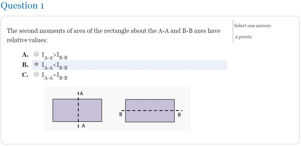 Solved Question 1 The second moments of area of the | Chegg.com