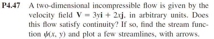 Solved A two-dimensional incompressible flow is given by the | Chegg.com
