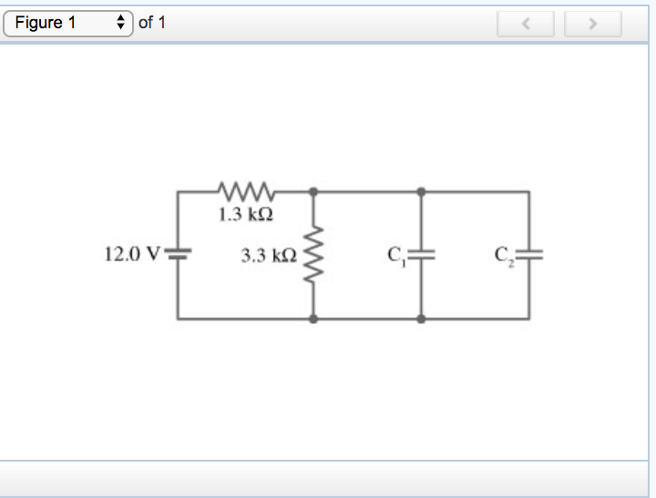 Solved A 12.0-V battery, two resistors, and two capacitors | Chegg.com